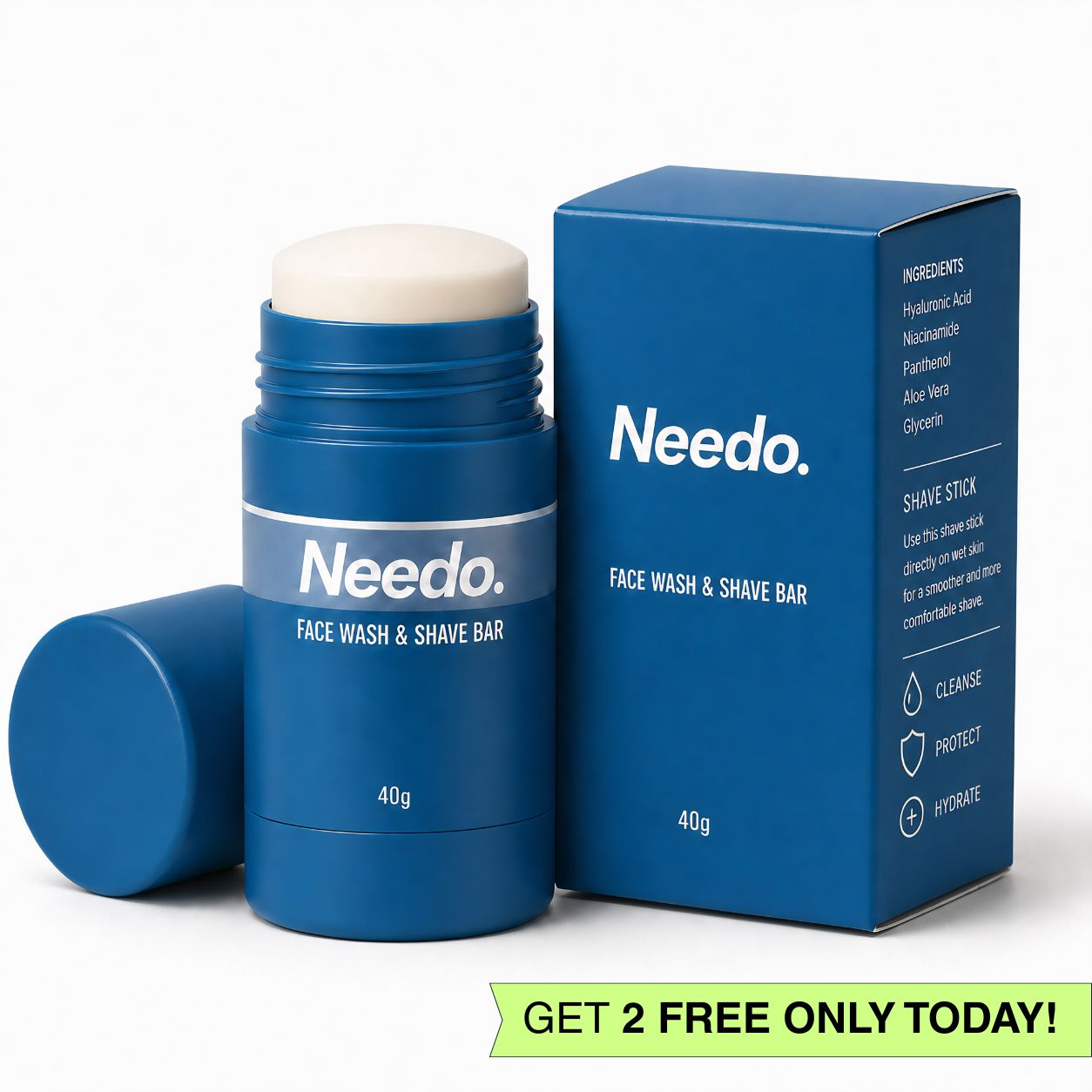 Needo 2-in-1 Shave & Cleanse Stick